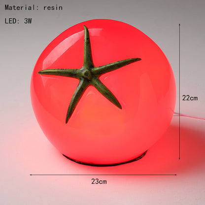 Tomato-Shaped Resin Table Lamp, 3 Changeable Atmosphere Lighting, Red Lovely Light Decor for Bedroom, Desk, or Home Gift