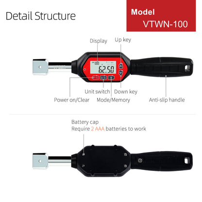 Digital Torque Wrench, Interchangeable Ended Head with Buzzer, LED & Calibrated Accuracy for Automotive, Industrial Use
