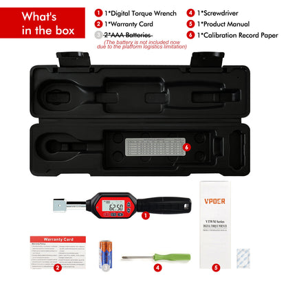 Digital Torque Wrench, Interchangeable Ended Head with Buzzer, LED & Calibrated Accuracy for Automotive, Industrial Use