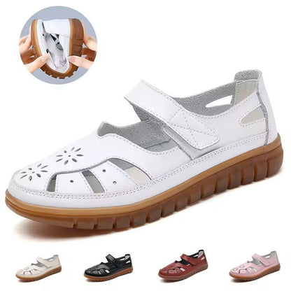 OffWhite Women NonSlip Leather Roman Sandals