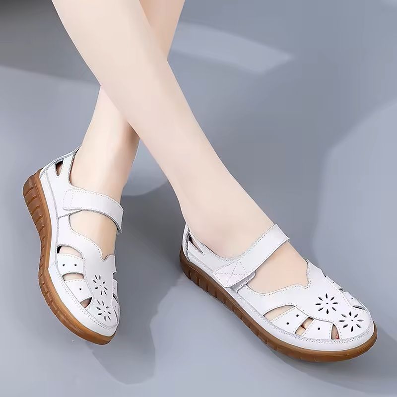 OffWhite Women NonSlip Leather Roman Sandals 3