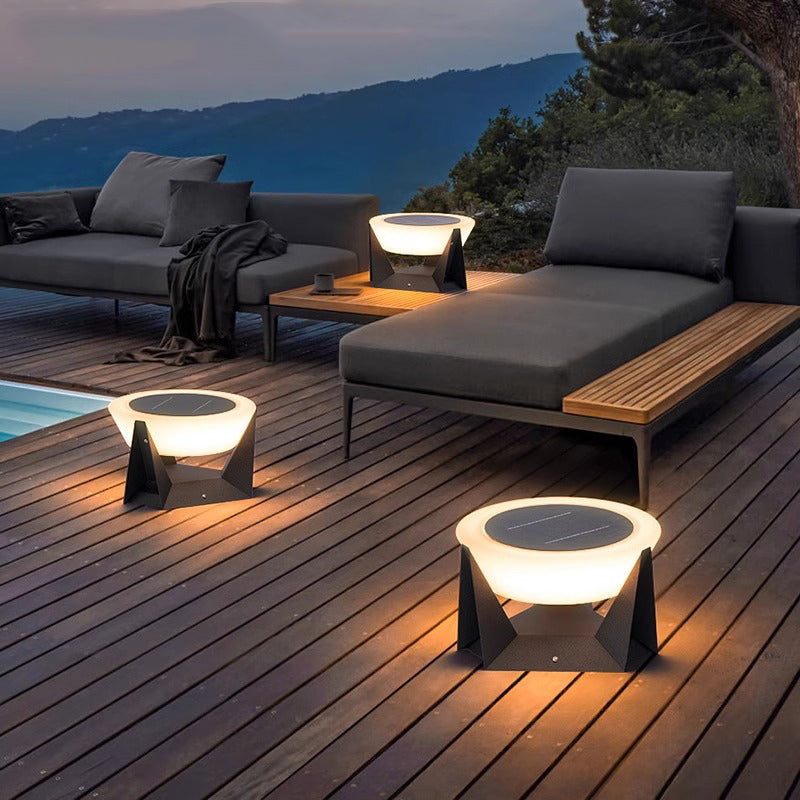 Remote Controlled Stainless Steel Solar LED Column Light Waterproof Outdoor Courtyard & Door Post Dimming Light Fixture