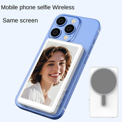 Wireless Mobile Selfie & Screen Mirroring Device, Magnetic Rear Camera for Live Streaming, Vlogging, & Real-Time Sharing