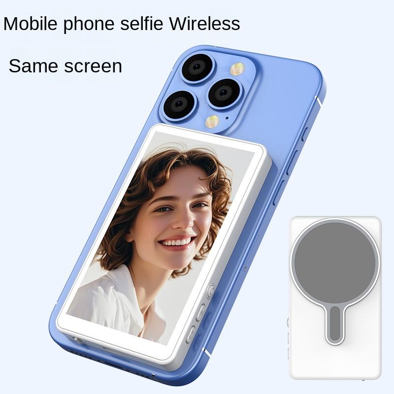 Wireless Mobile Selfie & Screen Mirroring Device, Magnetic Rear Camera for Live Streaming, Vlogging, & Real-Time Sharing
