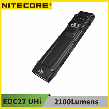 Tactical Flashlight 3100 Lumens, Rechargeable Slim EDC Light with OLED Display & Built-in Battery for Camping, Hiking