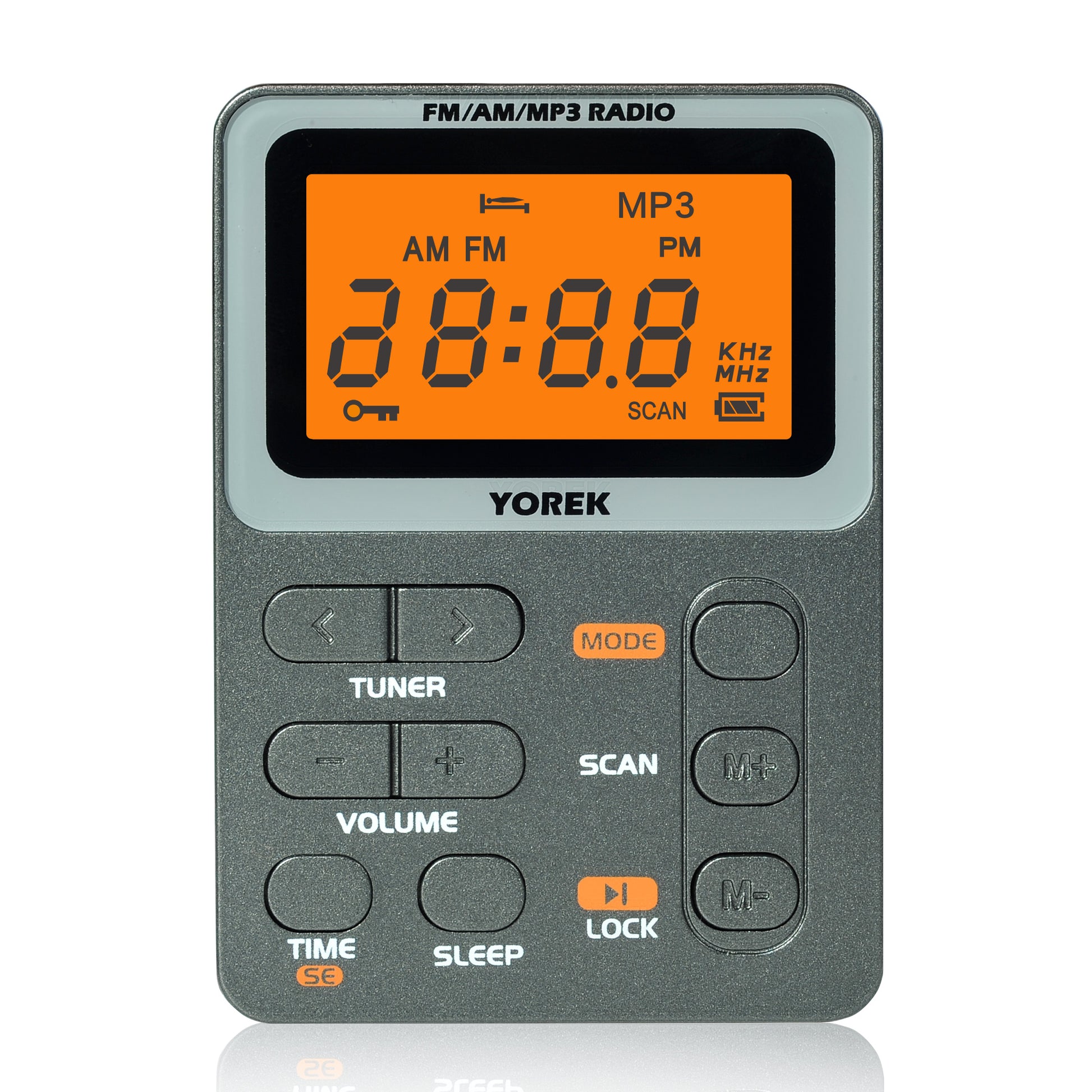 Mini Digital AM/FM Portable Radio, Best Reception, MP3 Music Player with TF Card Slot & Earphone Jack, Compact Radio