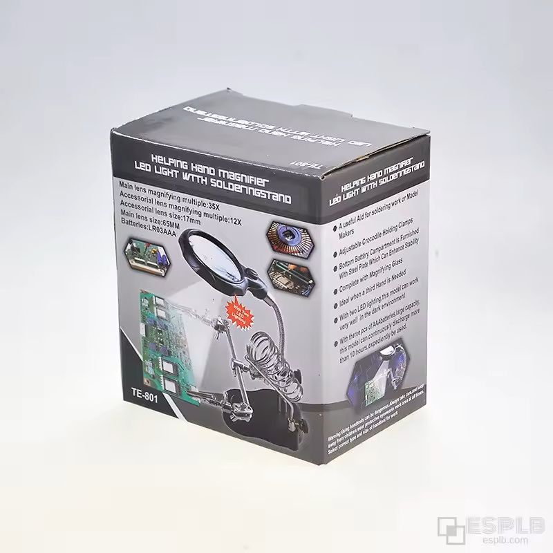 Helping Hands Soldering Magnifier Stand With 35X And 12X LED Clips 5