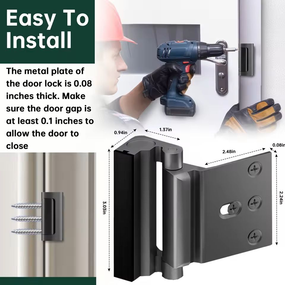 Aluminum Alloy Anti Theft Door Reinforcement Lock 2
