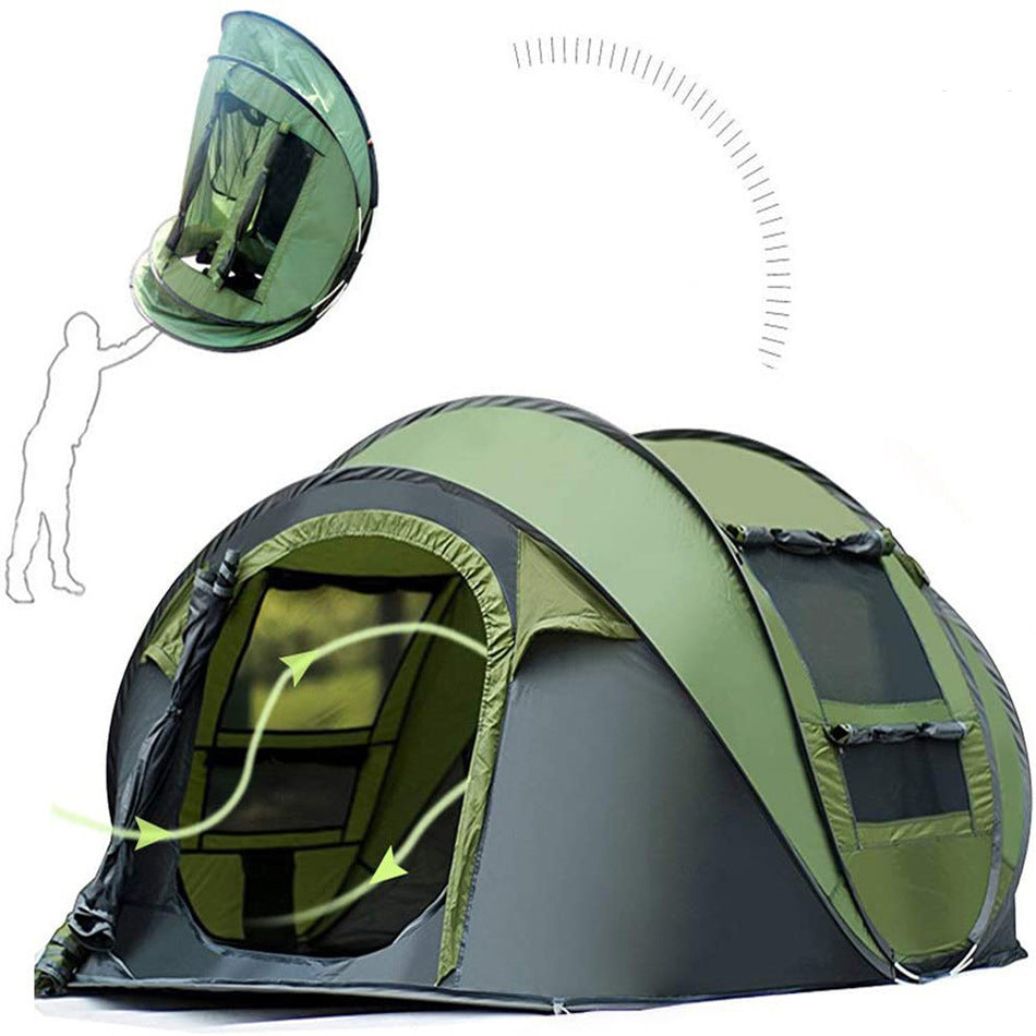 No-Need-to-Set-Up Fast Opening Camping Tent, Fully Automatic 3-4 Person Outdoor Throwing Tent