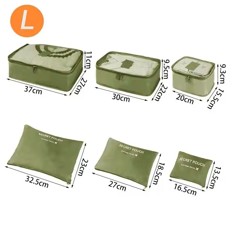 6 Piece Large Travel Organizer Storage Bag Set 10