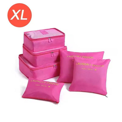 6 Piece Large Travel Organizer Storage Bag Set 13