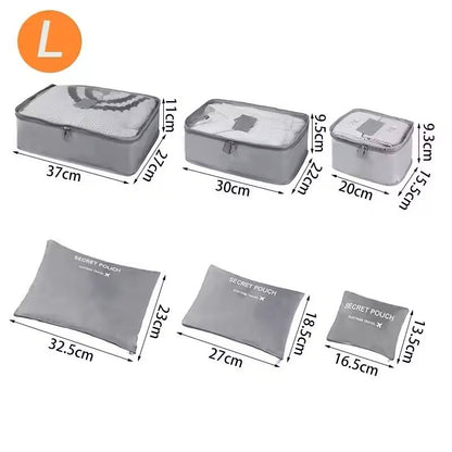 6 Piece Large Travel Organizer Storage Bag Set 20