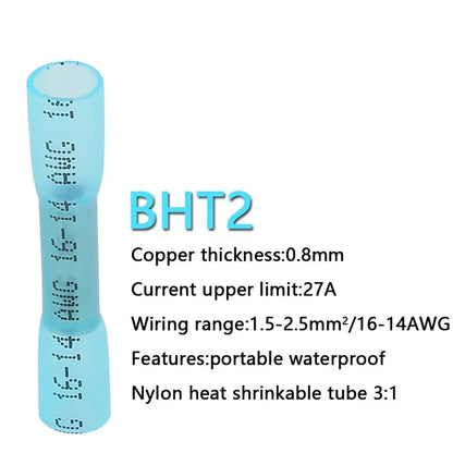 Waterproof Heat Shrink Butt Wire Connectors AWG Automotive Electrical Crimp Terminals for Cable Splice Repair