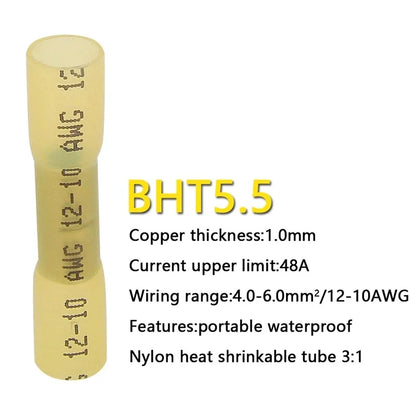 Waterproof Heat Shrink Butt Wire Connectors AWG Automotive Electrical Crimp Terminals for Cable Splice Repair