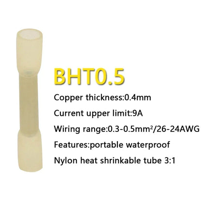 Waterproof Heat Shrink Butt Wire Connectors AWG Automotive Electrical Crimp Terminals for Cable Splice Repair