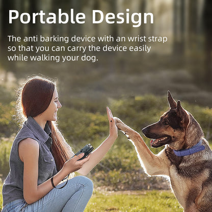 High Power Ultrasonic Dog Alarm Repeller, Anti Barking Deterrent Device with LED Flashlight, Rechargeable Training Tool
