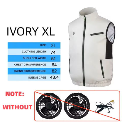 Cooling Vest Ice Fan Vest Wearable Cooling Fan Vest For Hot Weather Work 13