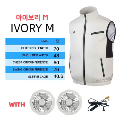 Cooling Vest Ice Fan Vest Wearable Cooling Fan Vest For Hot Weather Work 14