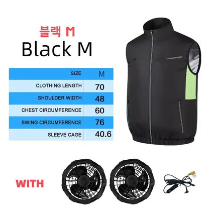 Cooling Vest Ice Fan Vest Wearable Cooling Fan Vest For Hot Weather Work 17