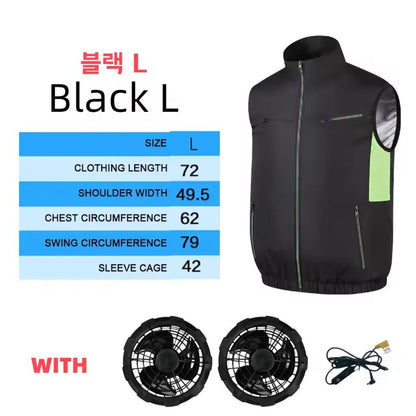 Cooling Vest Ice Fan Vest Wearable Cooling Fan Vest For Hot Weather Work 19