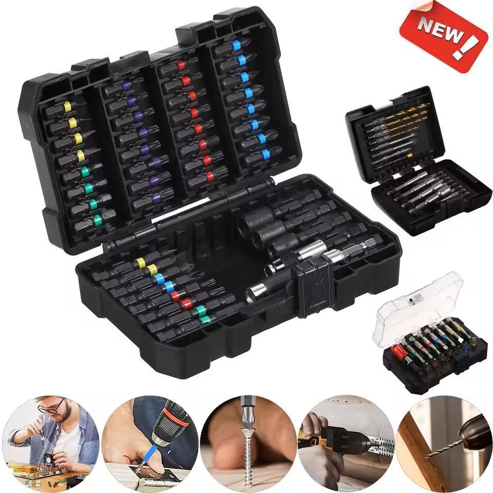 Drill and Screwdriver Bit Set with Storage Case