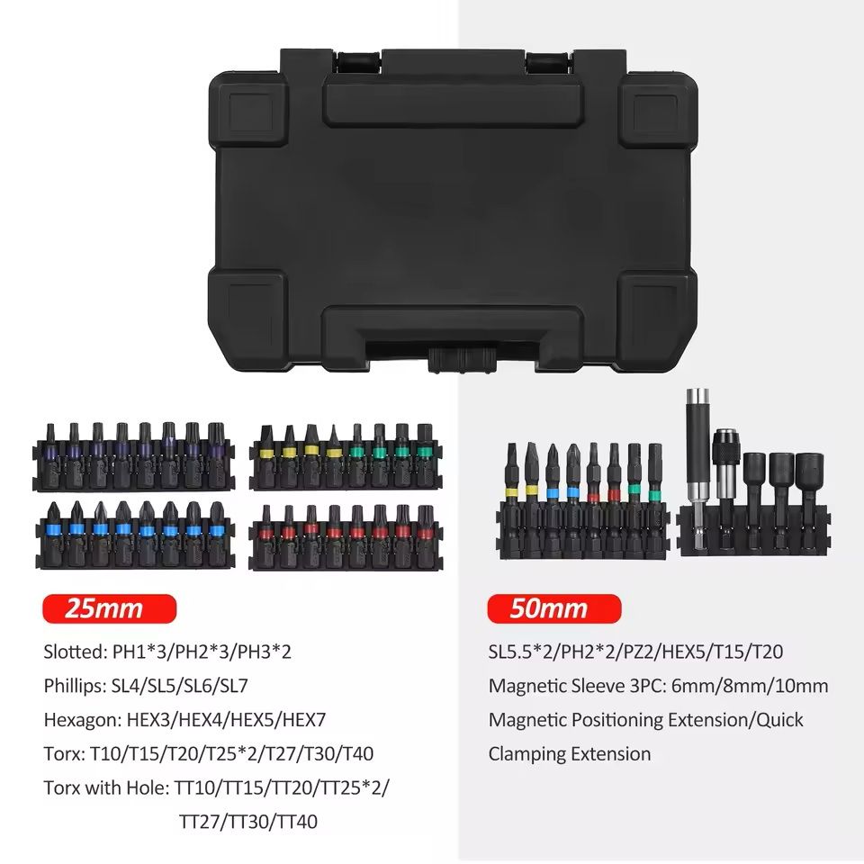 Drill And Screwdriver Bit Set With Storage Case 1