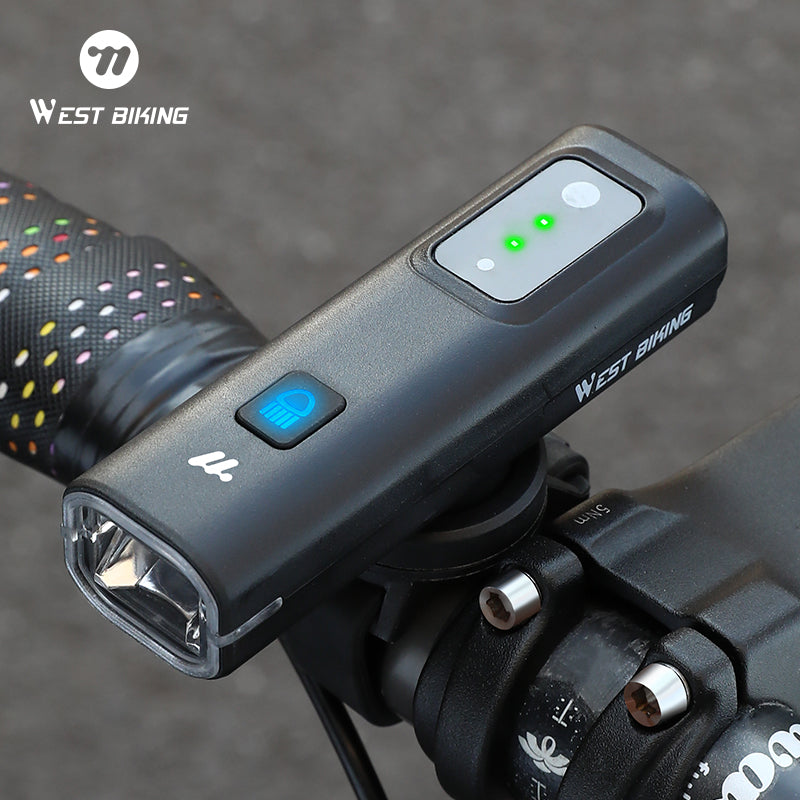 Biking Bike Front Light, Intelligent Light Sensing Cycling Flashlight, Quick Release, USB Rechargeable, Waterproof