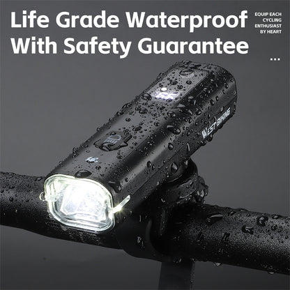 Biking Bike Front Light, Intelligent Light Sensing Cycling Flashlight, Quick Release, USB Rechargeable, Waterproof