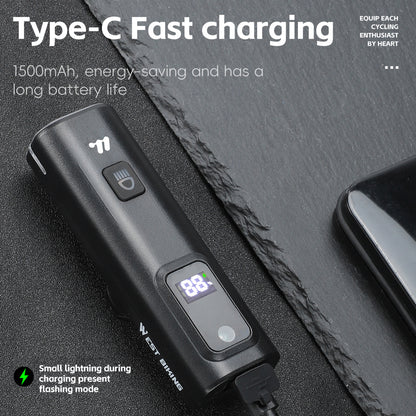 Biking Bike Front Light, Intelligent Light Sensing Cycling Flashlight, Quick Release, USB Rechargeable, Waterproof