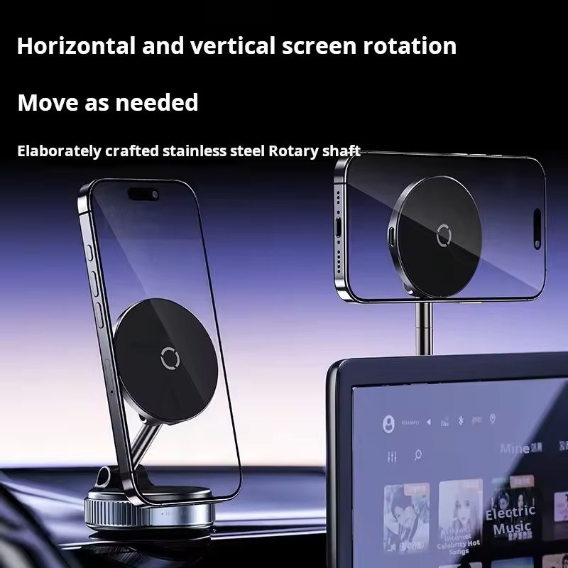 15W Magnetic Wireless Car Charger Mount 360 Degree Rotation 4