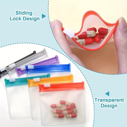 7 Piece Reusable Zippered Pill Pouch Set 2