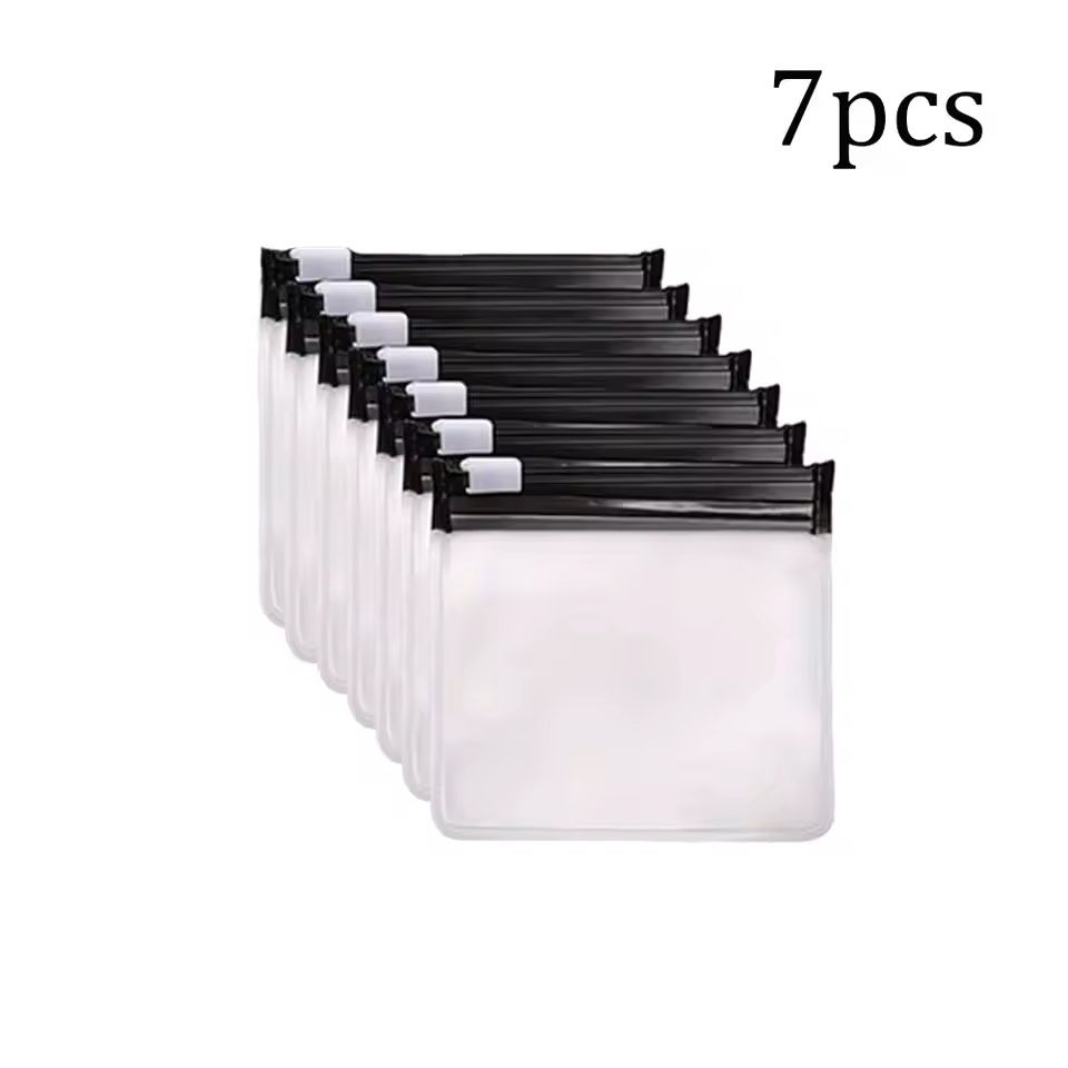 7 Piece Reusable Zippered Pill Pouch Set 7