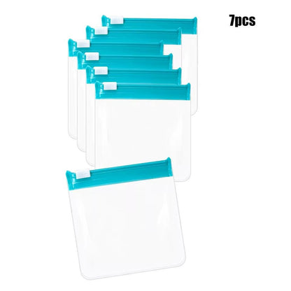 7 Piece Reusable Zippered Pill Pouch Set 8