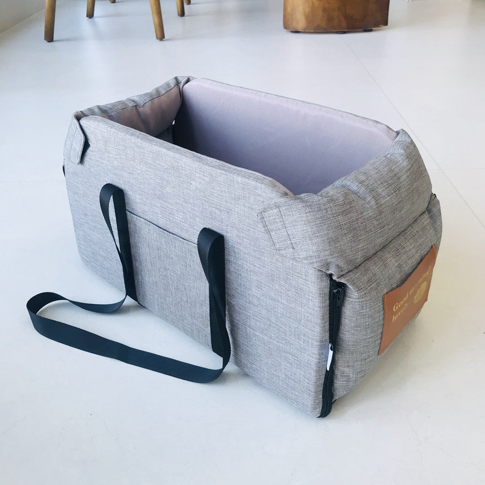 Portable Dog Car Seat Bed for Small Pets, Central Car Console Carrier Travel Safety Bag for Cats & Dogs, Pet Travel