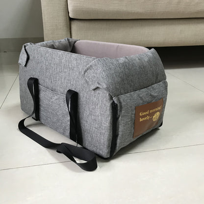 Portable Dog Car Seat Bed for Small Pets, Central Car Console Carrier Travel Safety Bag for Cats & Dogs, Pet Travel