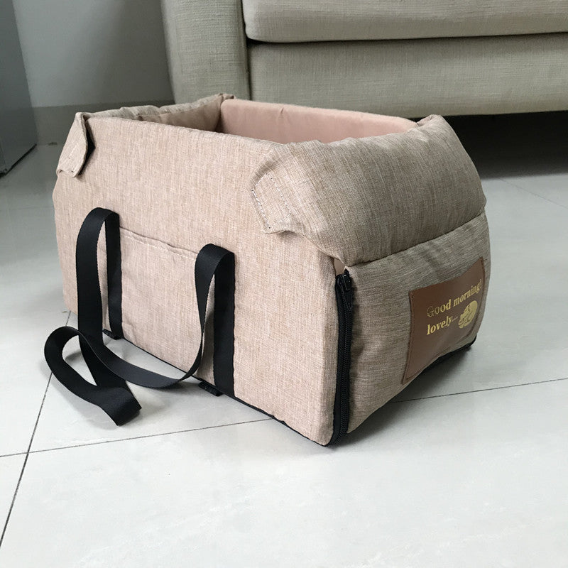 Portable Dog Car Seat Bed for Small Pets, Central Car Console Carrier Travel Safety Bag for Cats & Dogs, Pet Travel