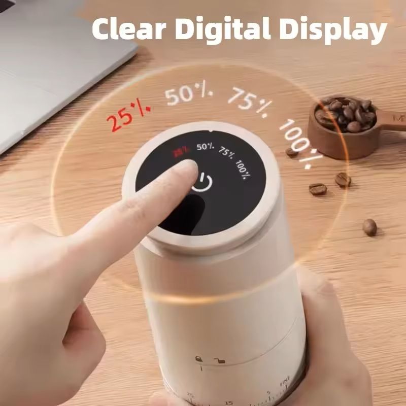 Electric Conical Burr Coffee Grinder With Adjustable Settings 1