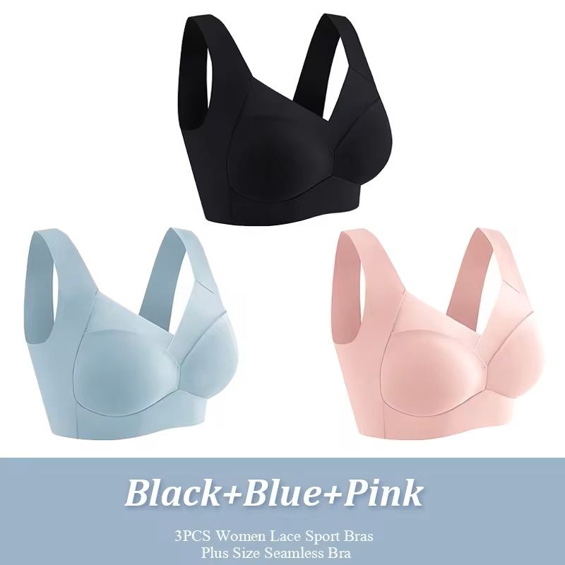 3 Pack Plus Size Seamless Lace Sports Bras 9