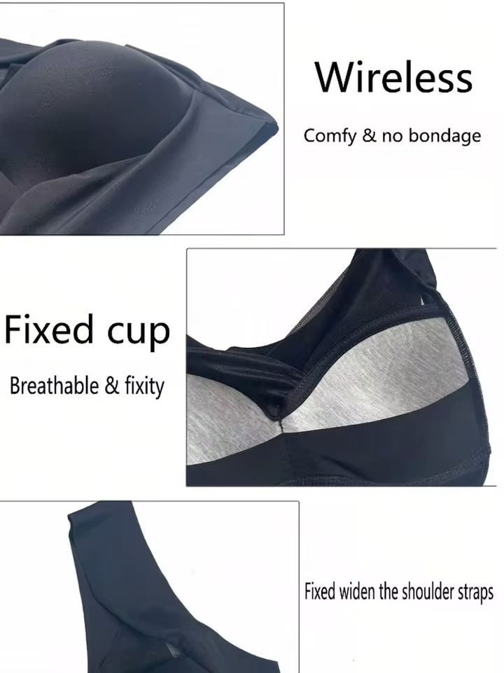 3 Pack Plus Size Seamless Lace Sports Bras 4