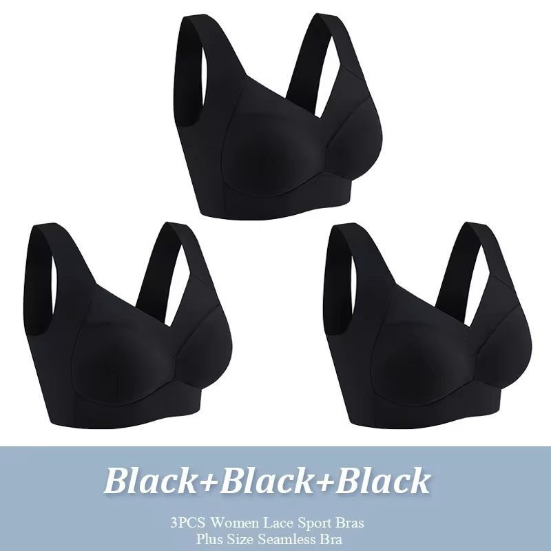 3 Pack Plus Size Seamless Lace Sports Bras 6