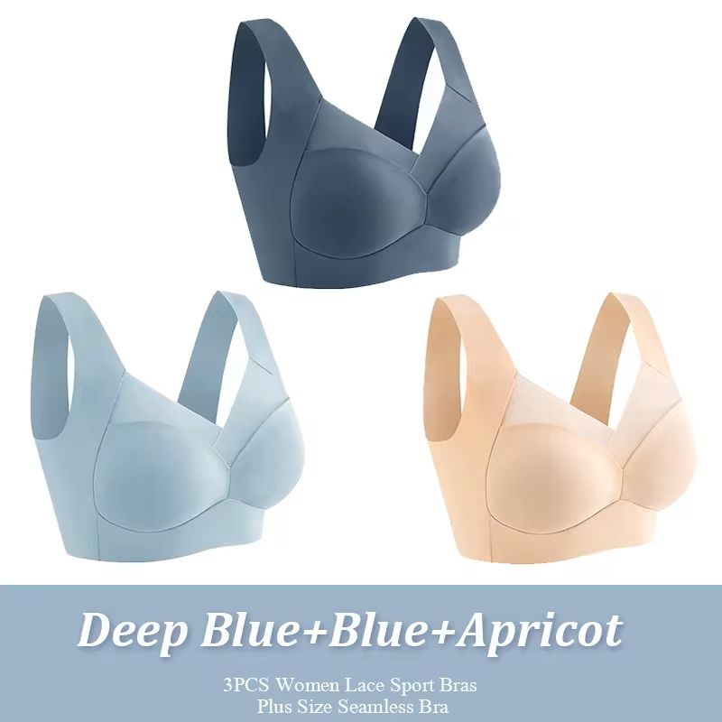 3 Pack Plus Size Seamless Lace Sports Bras 11
