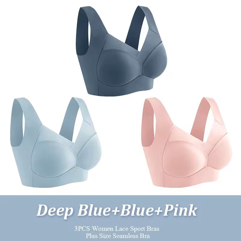 3 Pack Plus Size Seamless Lace Sports Bras 12