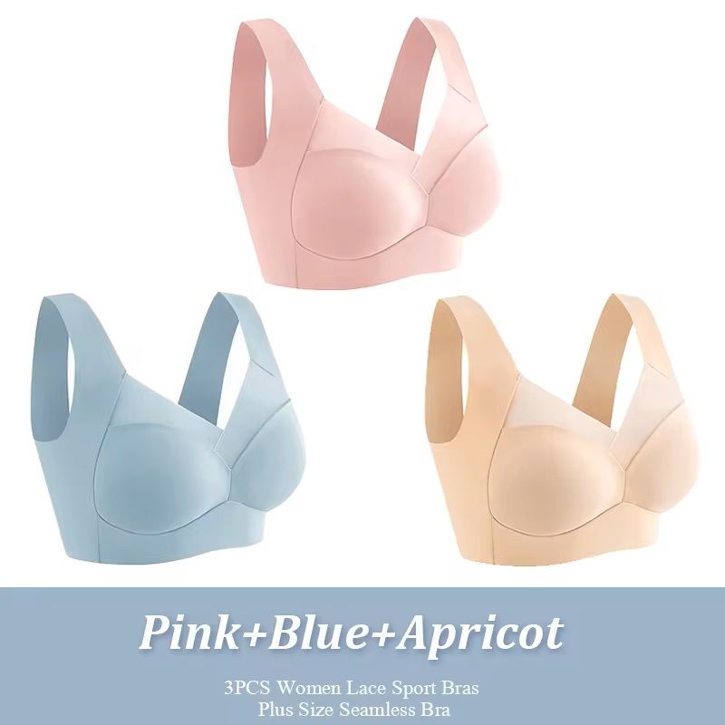 3 Pack Plus Size Seamless Lace Sports Bras 13