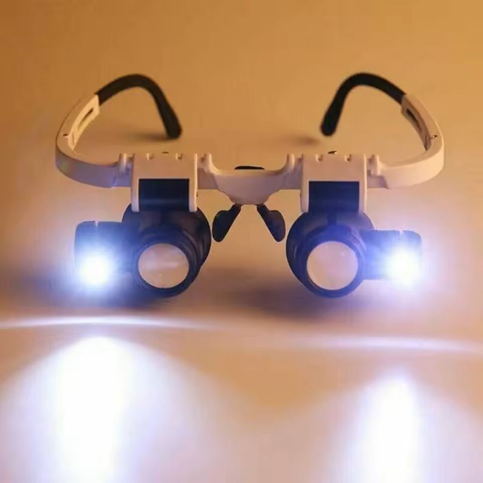 Adjustable LED Head Mounted Jeweler Magnifier 8X 15X 23X 4