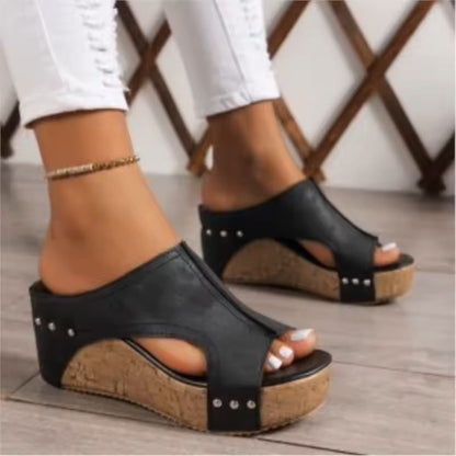 Womens Soft Platform Slide Sandals Lightweight Summer Footwear 7