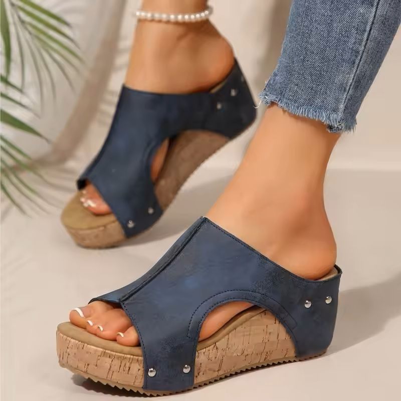 Womens Soft Platform Slide Sandals Lightweight Summer Footwear 10