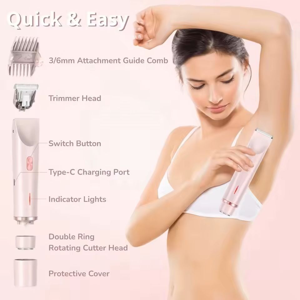 2 In 1 Women Electric Painless Hair Removal Razor And Trimmer 2