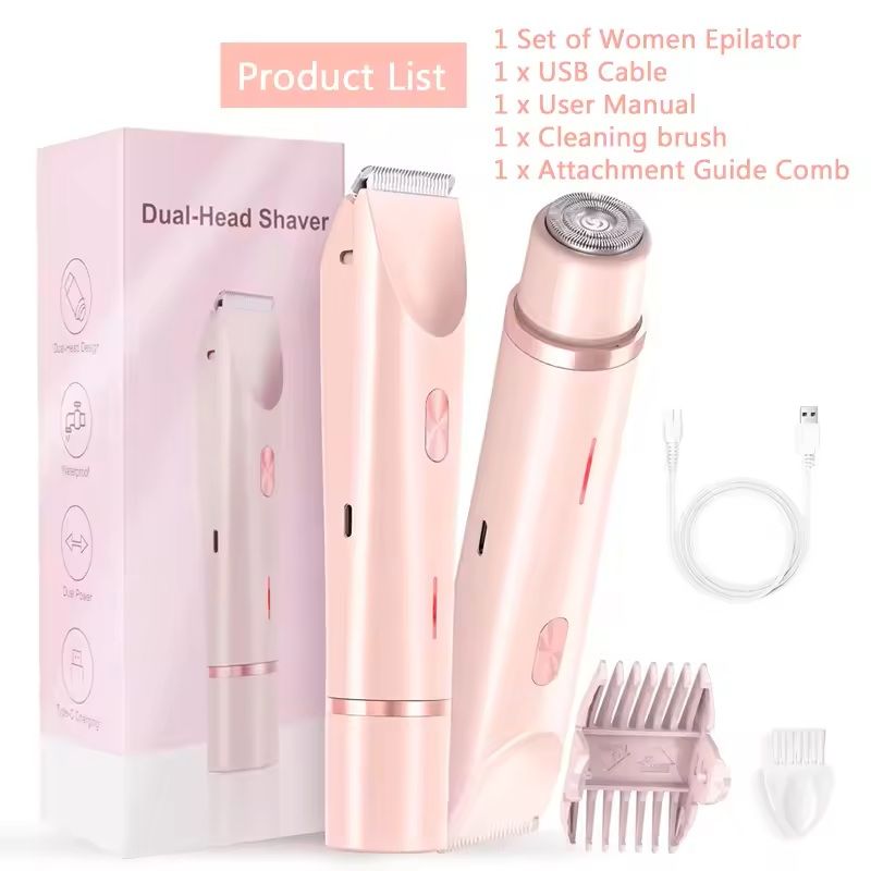 2 In 1 Women Electric Painless Hair Removal Razor And Trimmer 6