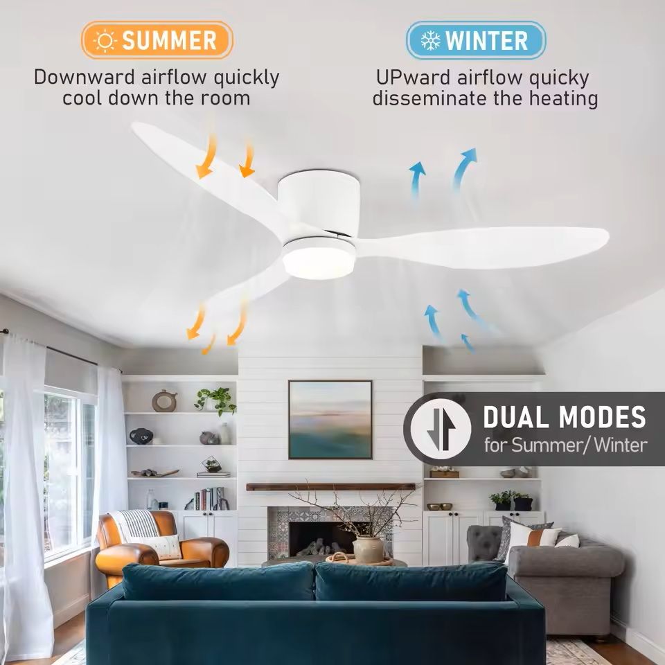 IRALAN Ceiling Fan With Light Reversible DC Motor 6 Speed Dimmable 2