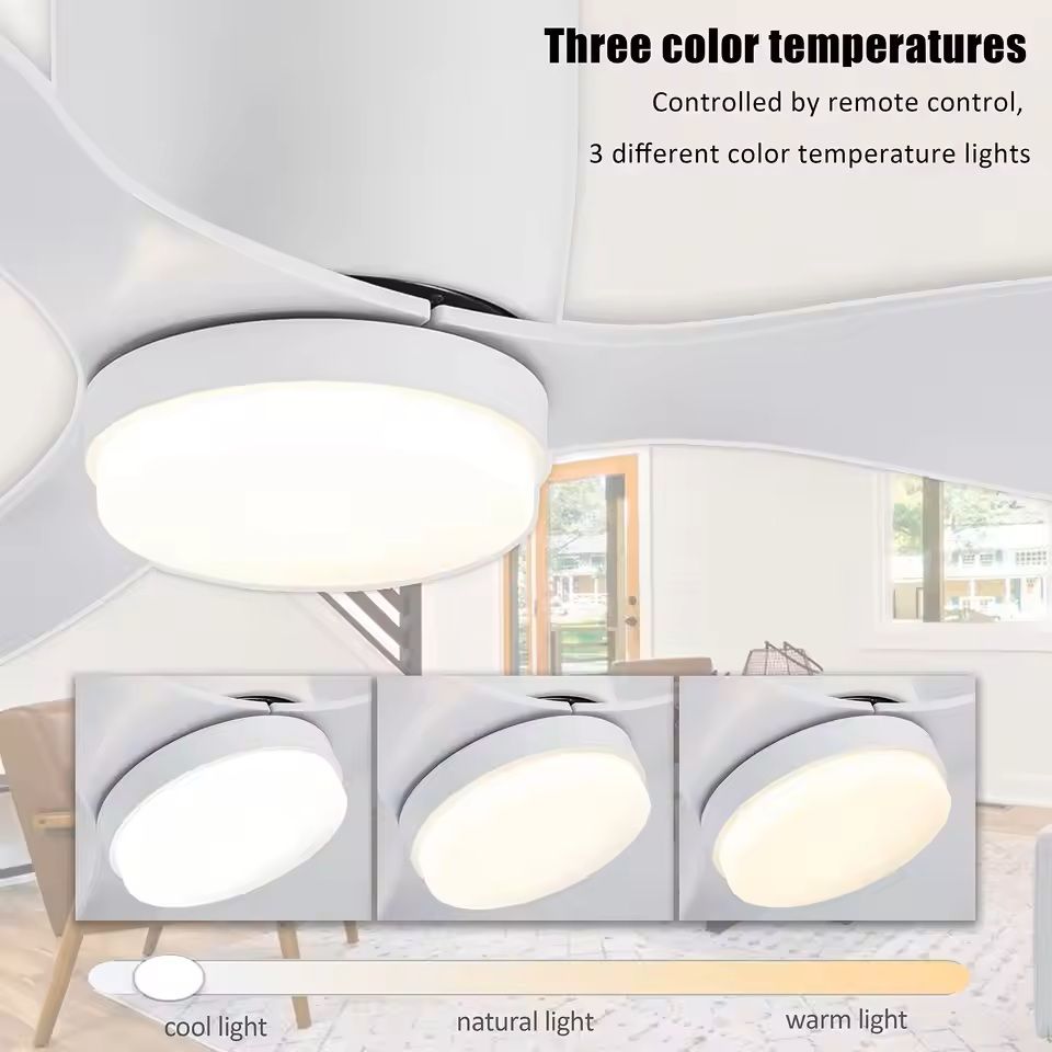 IRALAN Ceiling Fan With Light Reversible DC Motor 6 Speed Dimmable 3